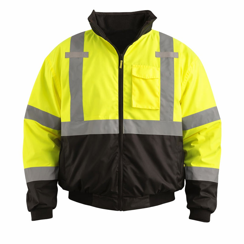 OccuNomix Type R Class 3 Hi-Vis 3-Way Black Bottom Bomber Jacket, LUX-ETJBJR, view 1 of 4