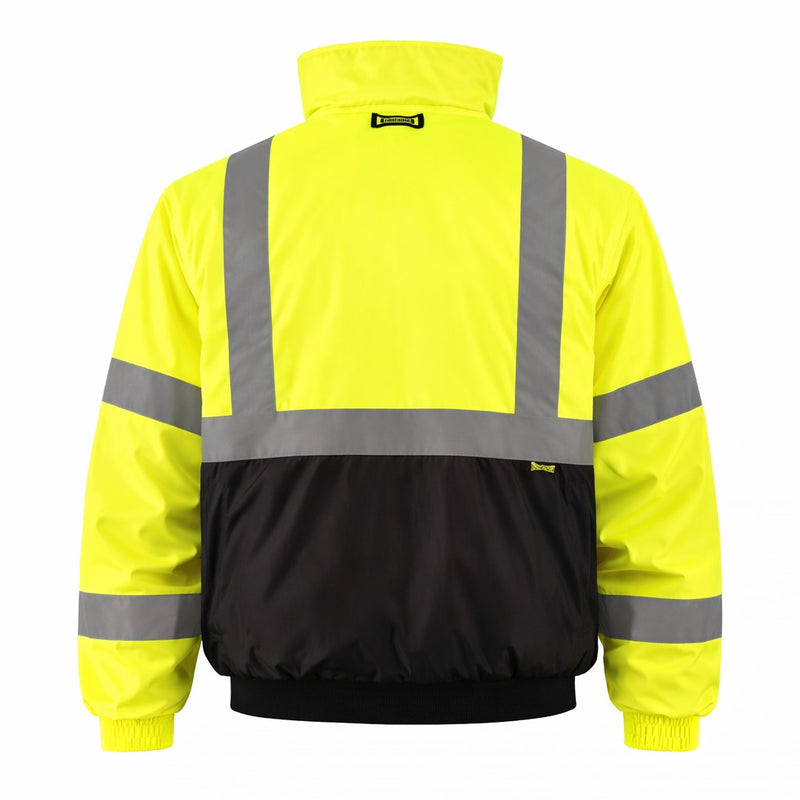 OccuNomix Type R Class 3 Hi-Vis Black Bottom Bomber Jacket, LUX-250-JB-B, view 2 of 3