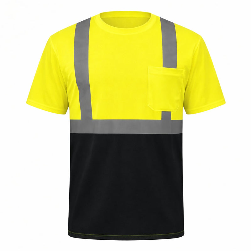 OccuNomix Type R Class 2 Hi-Vis Black Bottom T-Shirt, LUX-SSETPBK, view 1 of 5