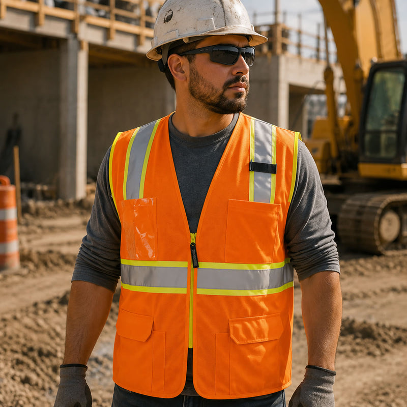 OccuNomix Type R Class 2 Hi-Vis Two-Tone Surveyor Mesh Safety Vest, LUX-ATRNSM, view 5 of 8