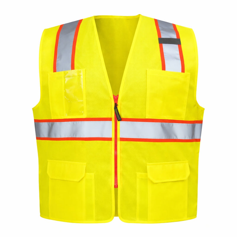 OccuNomix Type R Class 2 Hi-Vis Two-Tone Surveyor Mesh Safety Vest, LUX-ATRNSM, view 1 of 8