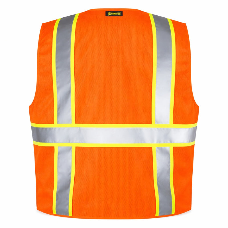 OccuNomix Type R Class 2 Hi-Vis Two-Tone Surveyor Mesh Safety Vest, LUX-ATRNSM, view 4 of 8