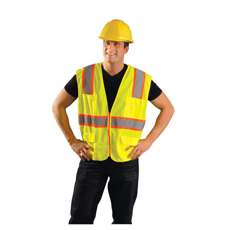OccuNomix Type R Class 2 Hi-Vis Two-Tone Surveyor Mesh Safety Vest, LUX-ATRNSM, view 6 of 8