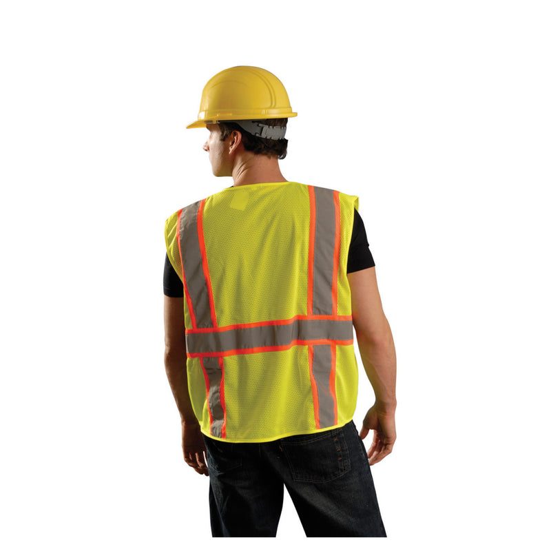 OccuNomix Type R Class 2 Hi-Vis Two-Tone Surveyor Mesh Safety Vest, LUX-ATRNSM, view 7 of 8