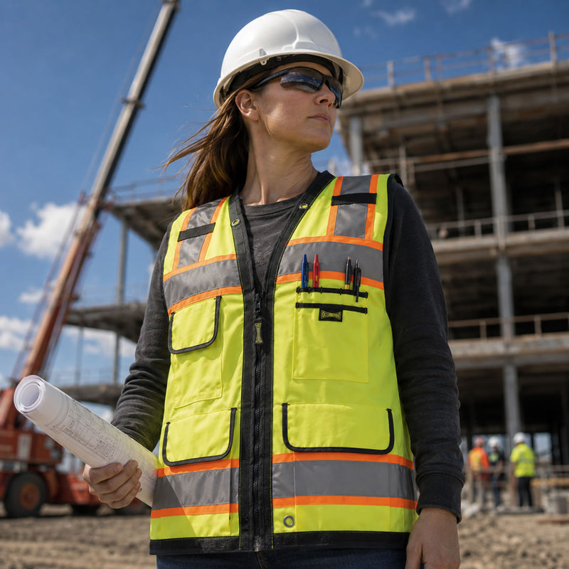 OccuNomix Type R Class 2 Hi-Vis Heavy Duty Two-Tone Surveyor Vest, LUX-HDS2T, view 3 of 3