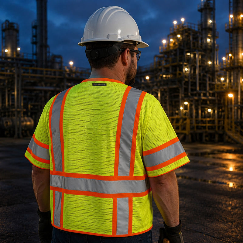 OccuNomix Type R Class 3 Hi-Vis Two-Tone Mesh Safety Vest, LUX-HSCLC3Z, view 3 of 3