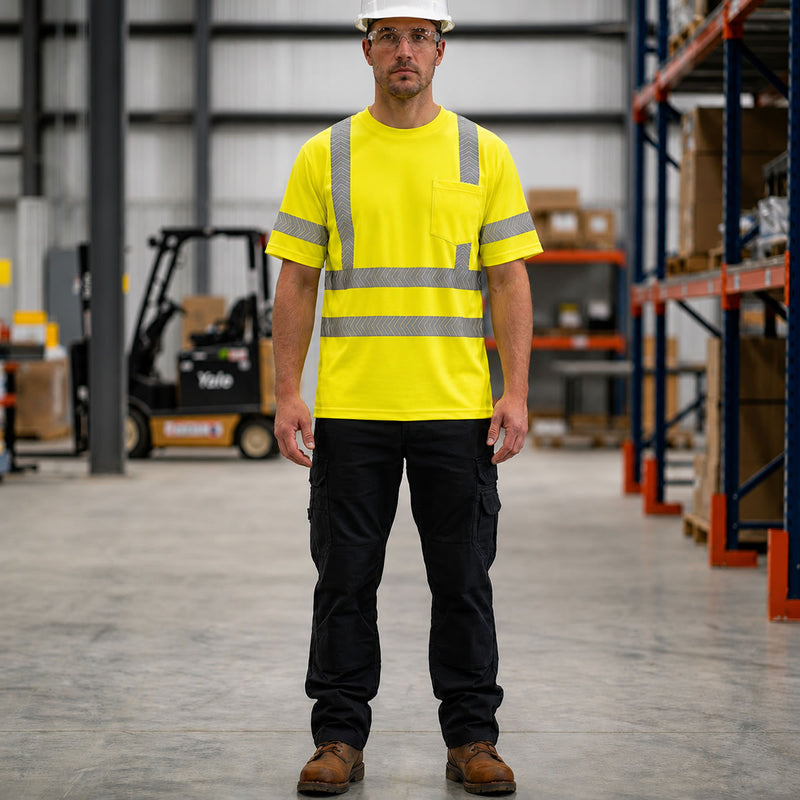 OccuNomix Type R Class 3 Hi-Vis Segmented Tape Short Sleeve T-Shirt, LUX-TSSP3B, view 3 of 3