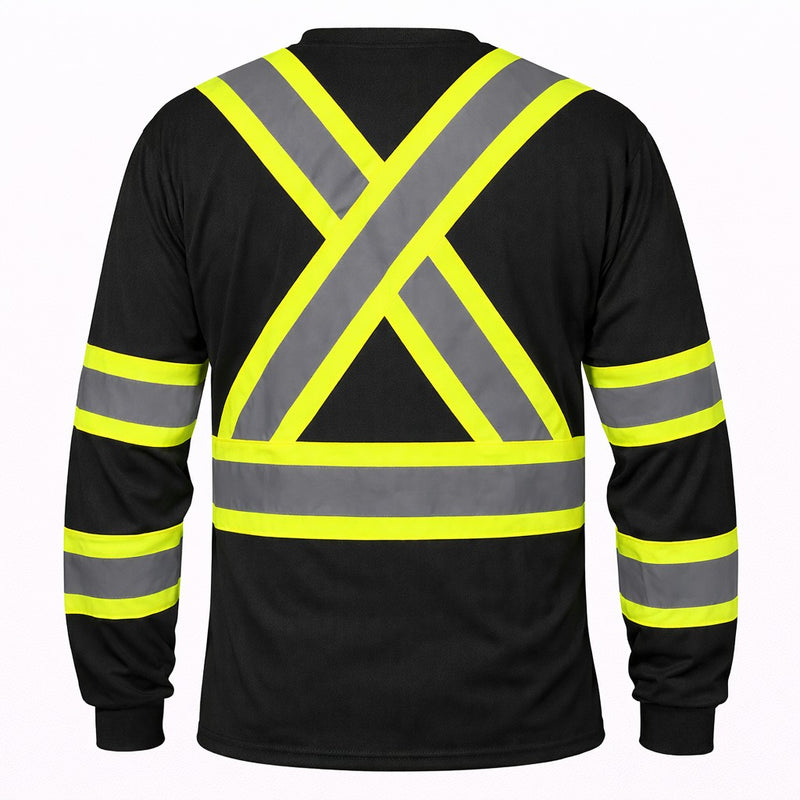 Pyramex RLCTS31 Type R Class 3 Hi-Vis Moisture Wicking Long Sleeve T-Shirt, view 7 of 9