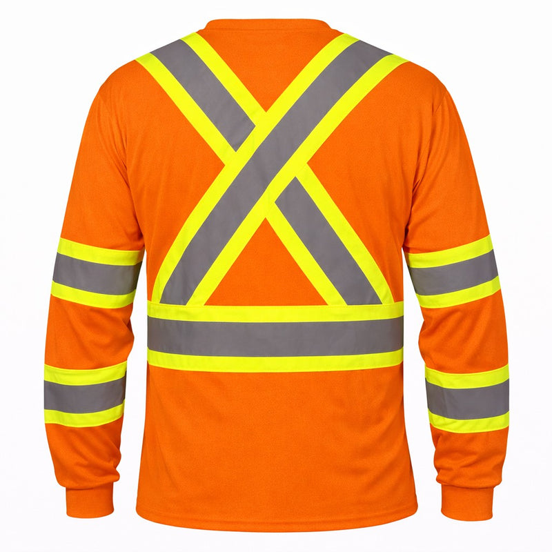 Pyramex RLCTS31 Type R Class 3 Hi-Vis Moisture Wicking Long Sleeve T-Shirt, view 6 of 9