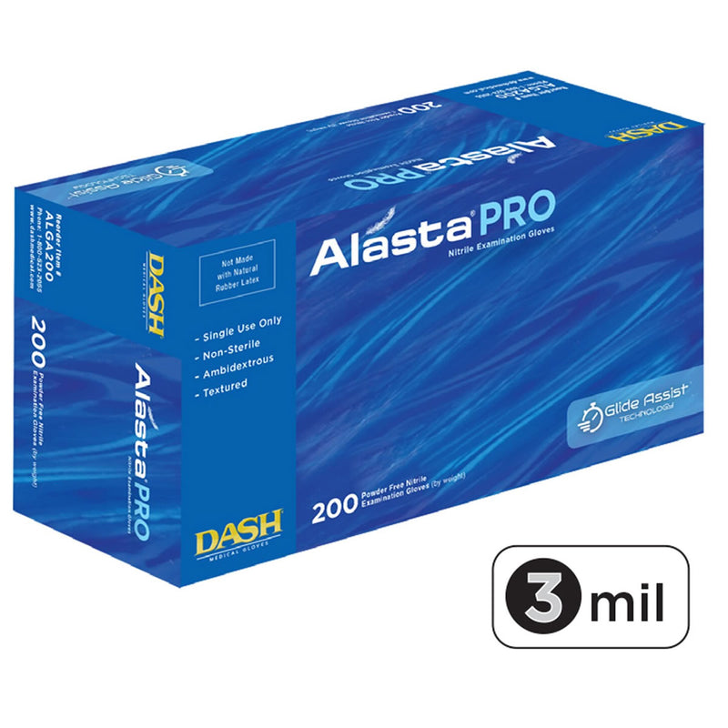 DASH Alasta Pro Nitrile Disposable Exam Grade Disposable Gloves, Blue, 3 mil, Box of 200, view 6 of 12