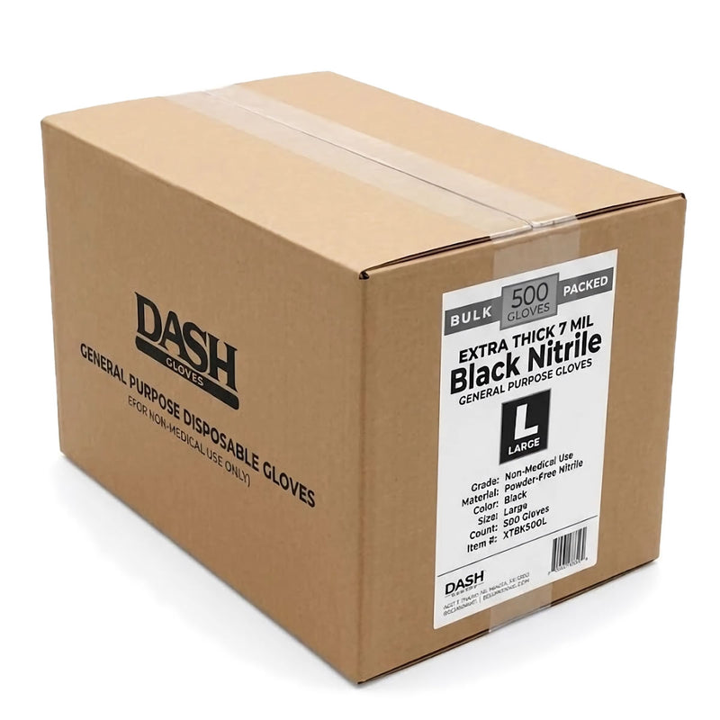 Box of 500 - DASH Extra Thick 7mil, Heavy Duty Black Nitrile XTBK500 Gloves, view 3 of 9