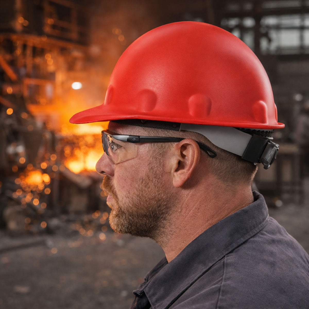 Fibre Metal Roughneck P2HN Hi-Heat Cap Style Hard Hat, 8-Point SwingStrap Ratchet Suspension Fibre Metal Roughneck P2HN Hi-Heat Cap Style Hard Hat, 8-Point SwingStrap Ratchet Suspension