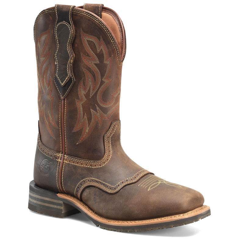 Double-H Men's Cascade 11" Roper Plain Toe Boots, DH4160, Brown, view 1 of 7