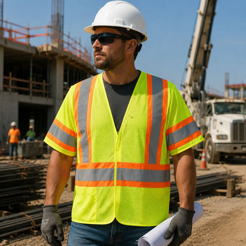 OccuNomix Type R Class 3 Hi-Vis Two-Tone Break Away Mesh Safety Vest, LUX-GCB32T, view 3 of 3