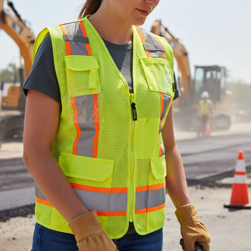 OccuNomix Women's Hi-Vis Type R Class 2 Sustainable Surveyor Safety Vest, LUX-RYSMW, view 5 of 5