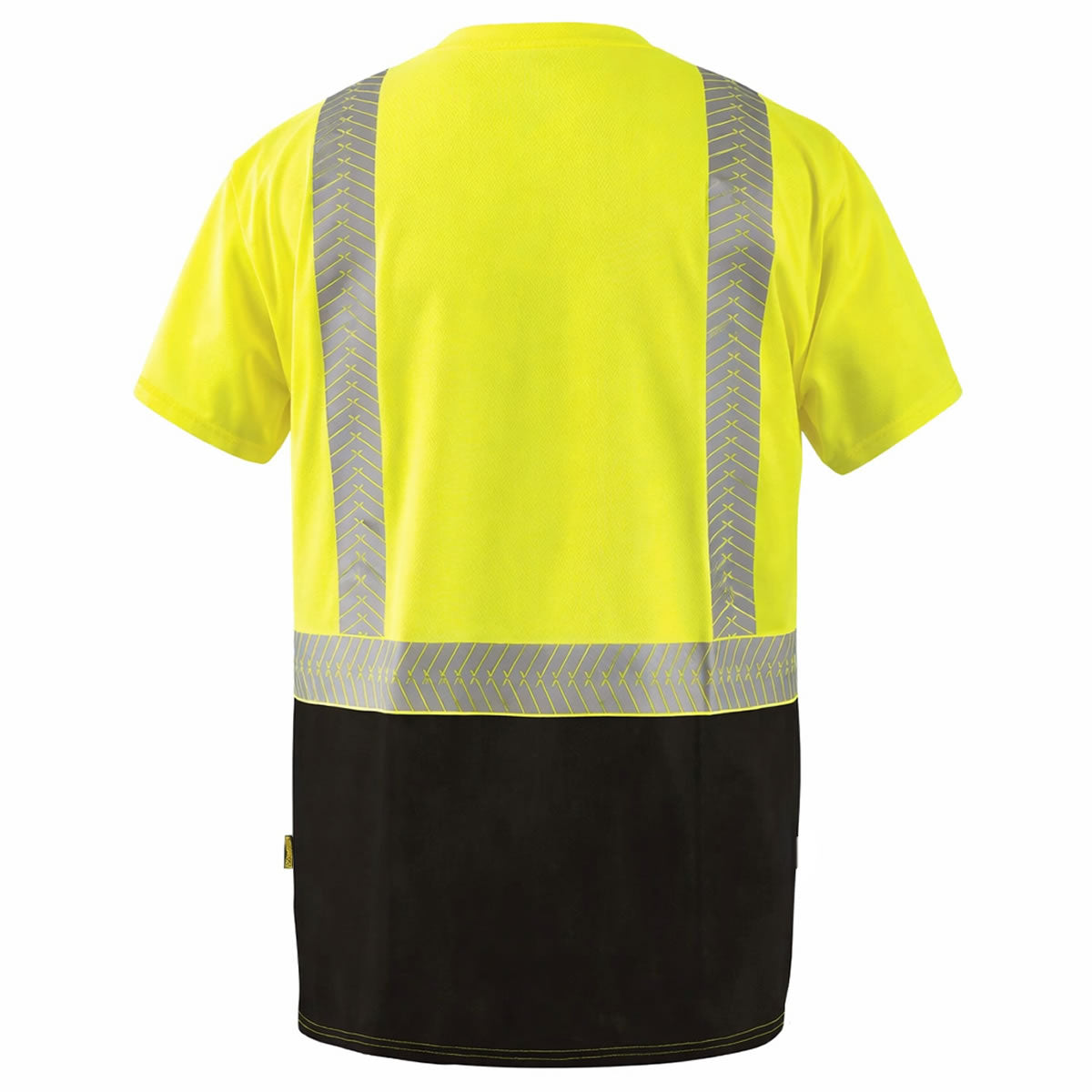 OccuNomix Type R Class 2 Hi-Vis Segmented Tape Black Bottom Short Sleeve T-Shirt, LUX-TSSP2BK OccuNomix Type R Class 2 Hi-Vis Segmented Tape Black Bottom Short Sleeve T-Shirt, LUX-TSSP2BK