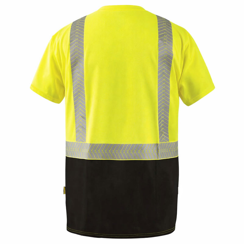 OccuNomix Type R Class 2 Hi-Vis Segmented Tape Black Bottom Short Sleeve T-Shirt, LUX-TSSP2BK, view 2 of 4