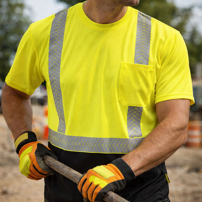 OccuNomix Type R Class 2 Hi-Vis Segmented Tape Black Bottom Short Sleeve T-Shirt, LUX-TSSP2BK, view 4 of 4