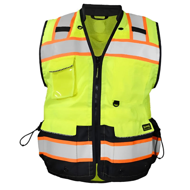 Hi-Vis Safety Vest, Heavy Duty Two-Tone Surveyor, Type R Class 2, SP-RHDS2B, view 1 of 4