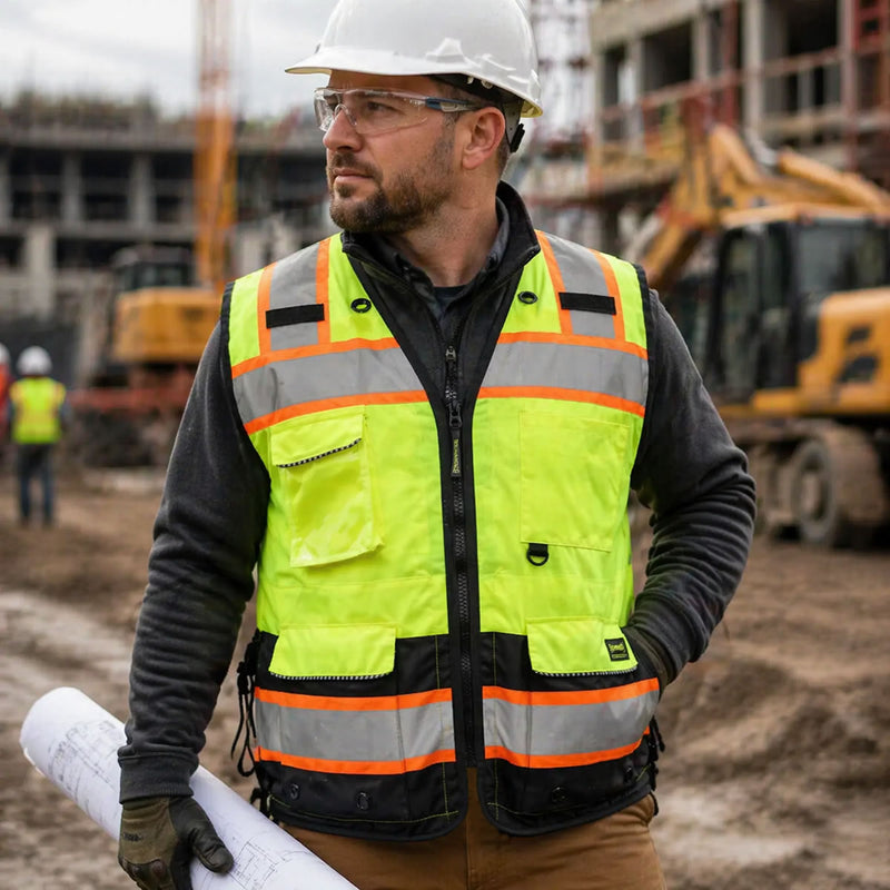 Hi-Vis Safety Vest, Heavy Duty Two-Tone Surveyor, Type R Class 2, SP-RHDS2B, view 4 of 4