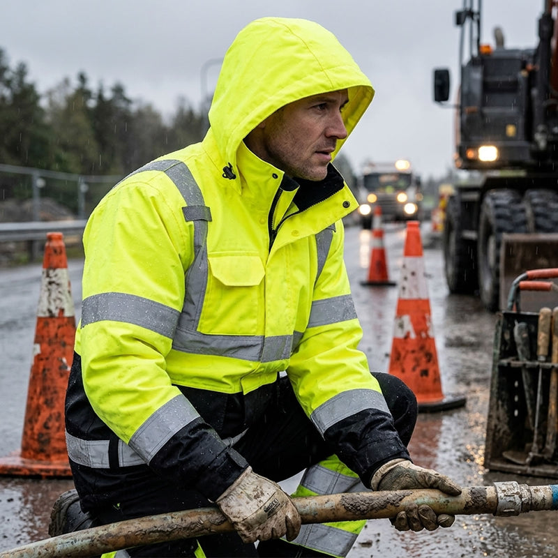 Occunomix Hi-Vis Class 3 Black Bottom Breathable Rain Jacket, SP-RSJBK, view 7 of 7