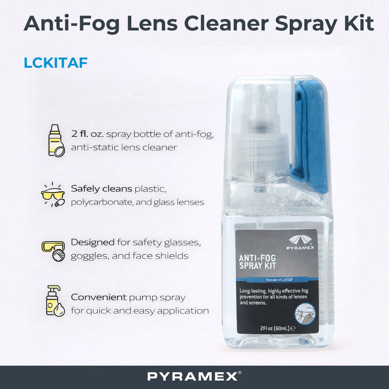 Pyramex LCKITAF Anti-Fog Lens Cleaner Spray Kit, 2 fl oz, view 2 of 2