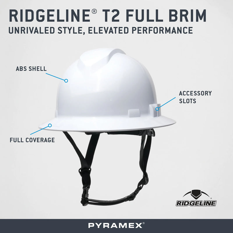 Pyramex Ridgeline T2 Type 2 Full Brim Hard Hat, view 2 of 22