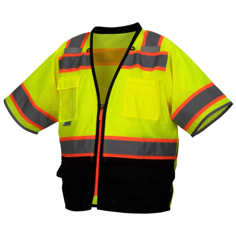 Pyramex RVZ37B Type R Class 3 Hi-Vis Black Bottom Safety Vest, view 2 of 4