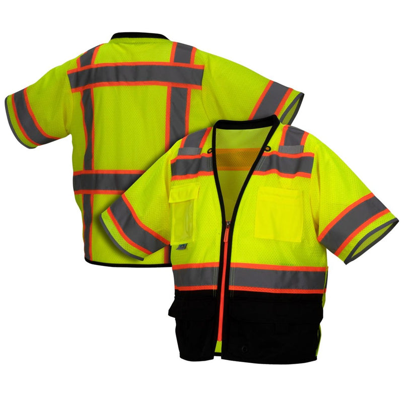 Pyramex RVZ37B Type R Class 3 Hi-Vis Black Bottom Safety Vest, view 1 of 4