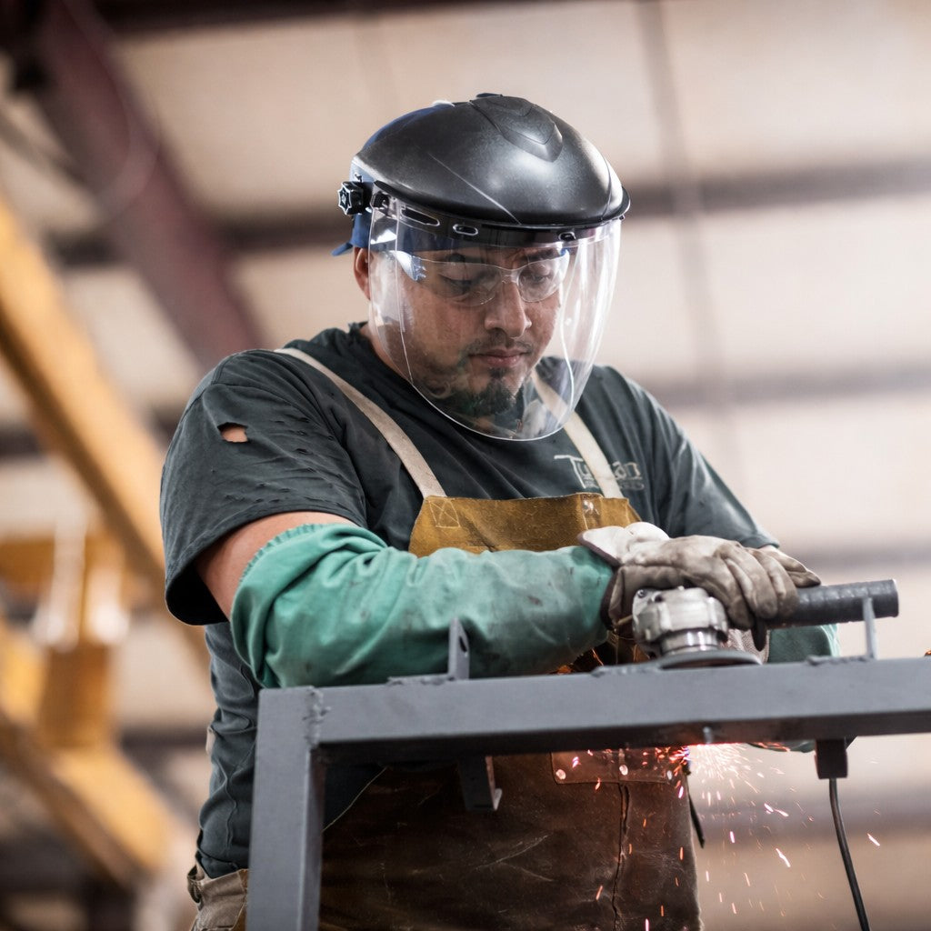 Pyramex Ridgeline Ratchet Headgear with Clear Tapered Polycarbonate Face Shield Combo - S1110 & HGBR Pyramex Ridgeline Ratchet Headgear with Clear Tapered Polycarbonate Face Shield Combo - S1110 & HGBR