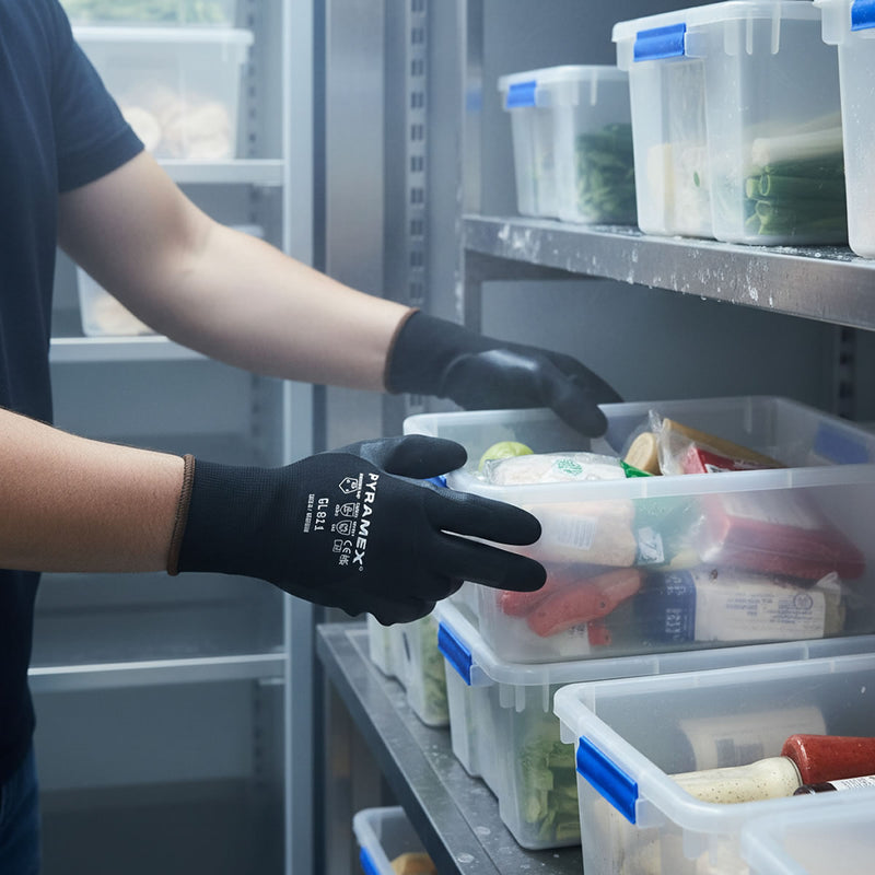 Pyramex GL611 Insulated A2 Cut Double Dipped Nitrile Coated Gloves, Black, view 3 of 3