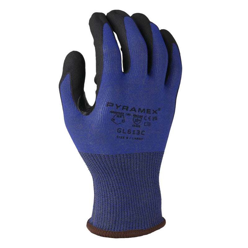 Pyramex Safety GL613C Touchscreen A4 Cut Micro-Foam Nitrile Dipped Gloves, Blue, view 2 of 8