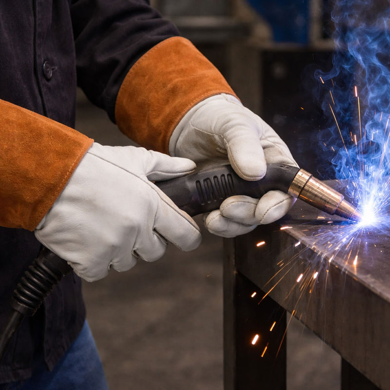 Rugged Blue GL300 MIG Welding Gloves, view 2 of 3