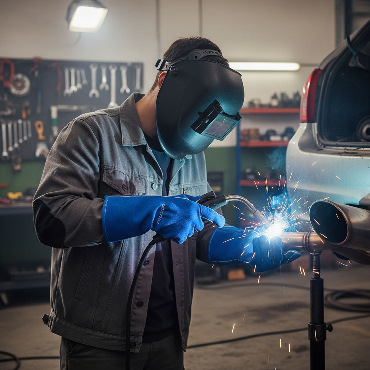 Rugged Blue GL350 Leather Welding Gloves Rugged Blue GL350 Leather Welding Gloves