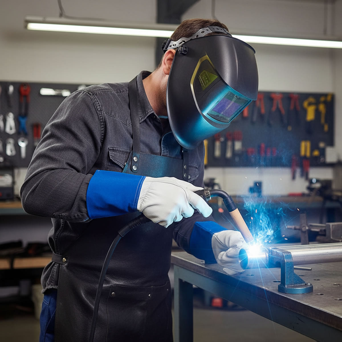 Rugged Blue GL360 Leather TIG Welding Gloves, Premium Goatskin Rugged Blue GL360 Leather TIG Welding Gloves, Premium Goatskin