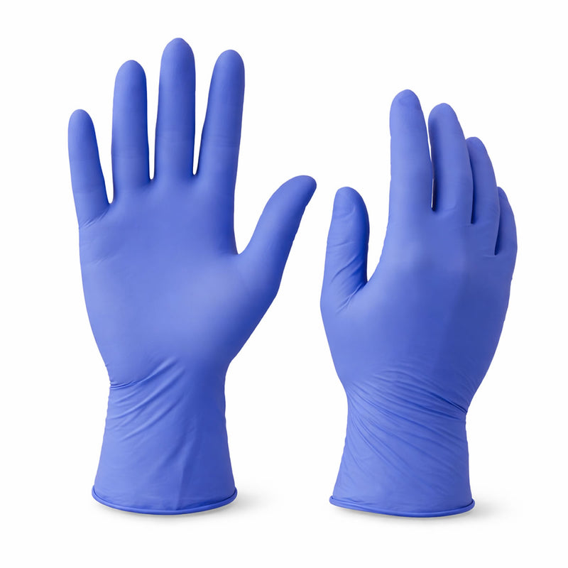 Disposable Nitrile Exam Gloves, 3.6 mil, Made in USA, Blue, Box of 100, view 3 of 4