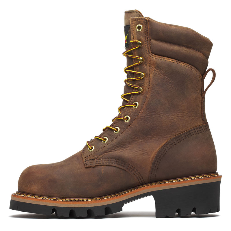 Thorogood Men's Logger Series 9" Waterproof Steel Toe Boots, 804-3555, Brown Stud Horse, view 5 of 11
