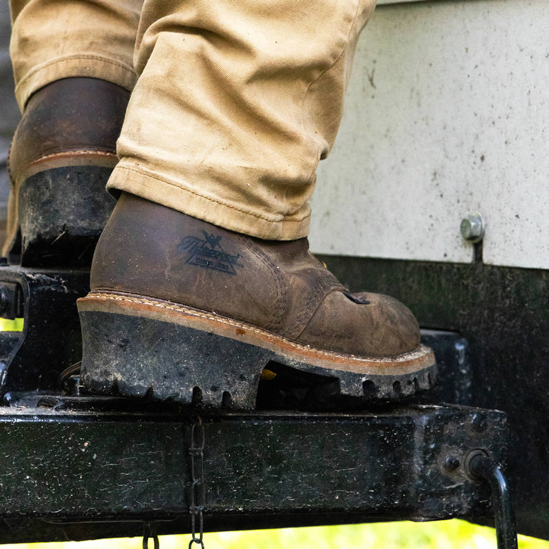 Thorogood Men's Logger Series 9" Waterproof Steel Toe Boots, 804-3555, Brown Stud Horse, view 10 of 11