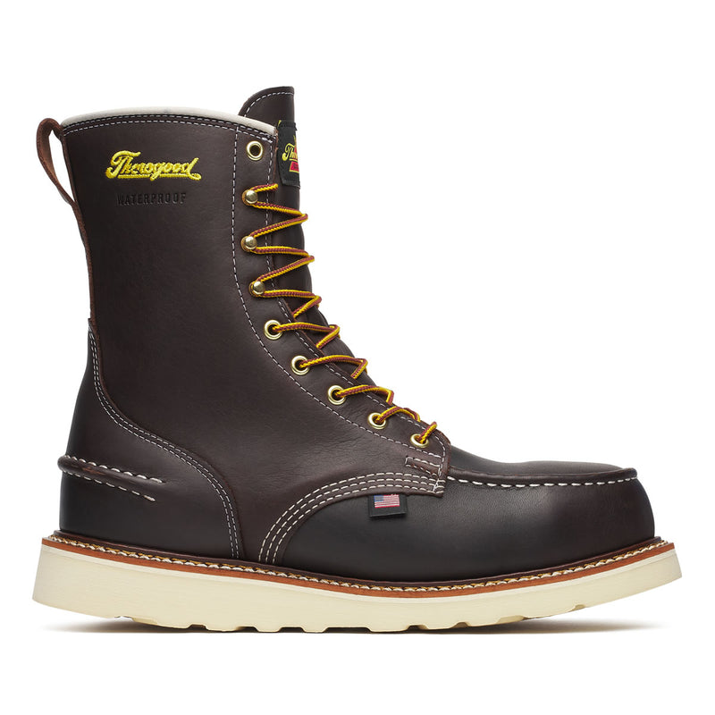 Thorogood Men's 1957 Series 8" Moc Toe MAXWear Wedge™ Waterproof Safety Toe Boots, 804-3800, Briar Pitstop, view 2 of 10