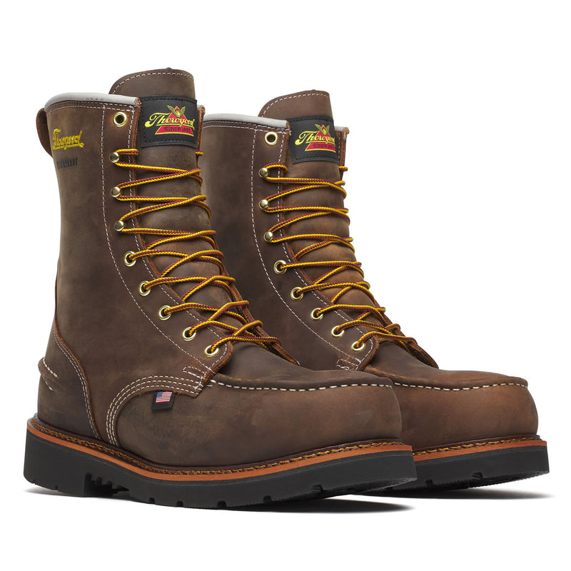 Thorogood Men's 1957 Series 8" Moc Toe MAXWear Wedge 90™ Waterproof Safety Toe Boots, 804-3898, Crazy Horse