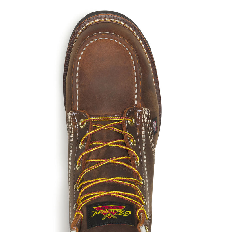 Thorogood Men's American Heritage 6" Moc Toe Black MAXWear Wedge™ Safety Toe Boots, 804-4135, Crazy Horse, view 5 of 7