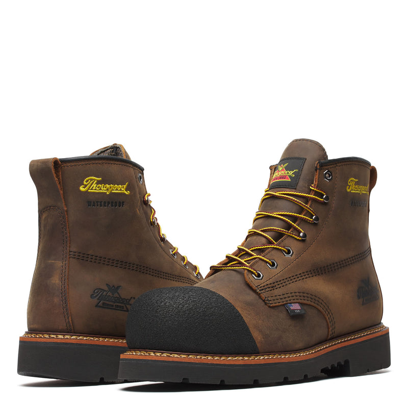 Thorogood Men's Hammerhead 6" Nano Toe Boots, 804-4137, Crazy Horse Brown, view 3 of 7