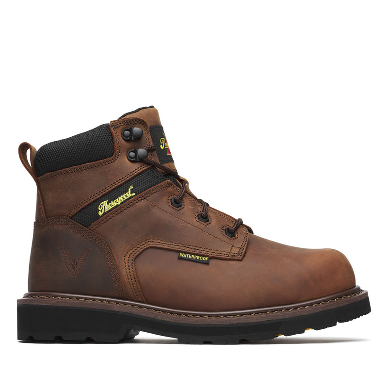 Thorogood Men's Jobsite Series 6" Waterproof Safety Toe Boots, 804-4143, Crazy Horse Brown, view 2 of 13