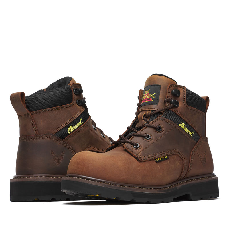 Thorogood Men's Jobsite Series 6" Waterproof Safety Toe Boots, 804-4143, Crazy Horse Brown, view 3 of 13