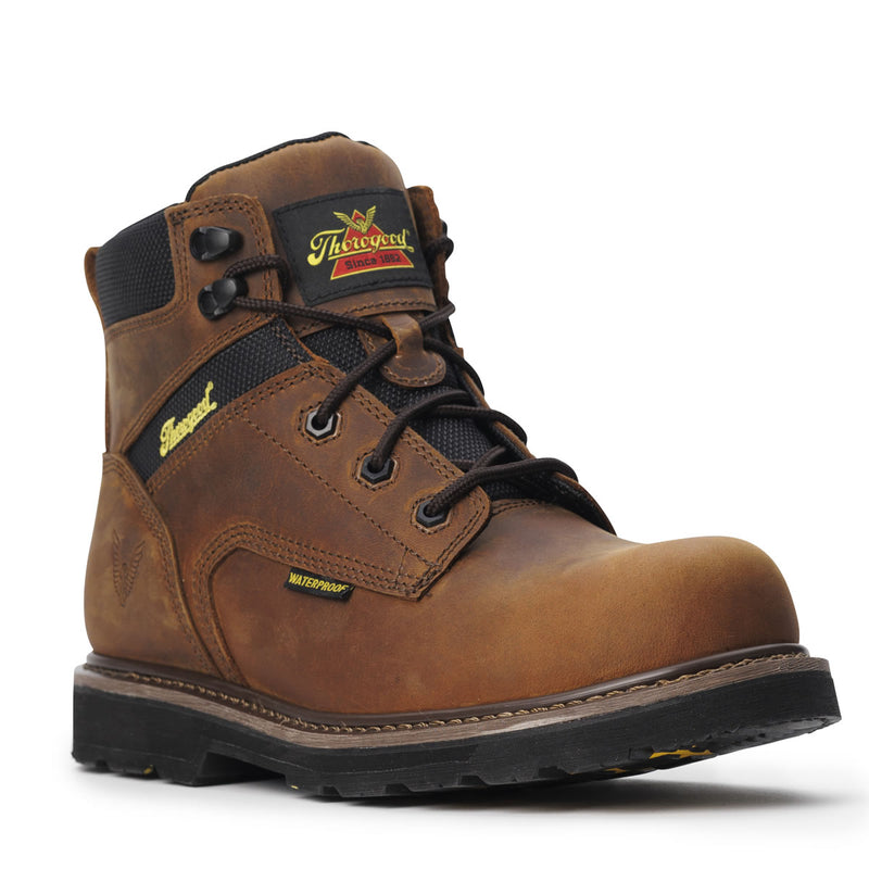 Thorogood Men's Jobsite Series 6" Waterproof Safety Toe Boots, 804-4143, Crazy Horse Brown, view 8 of 13