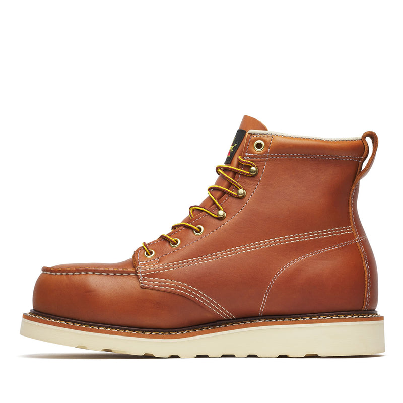 Thorogood Men's American Heritage 6" Moc Toe MAXWear Wedge™ Safety Toe Boots, 804-4200, Tobacco, view 4 of 10