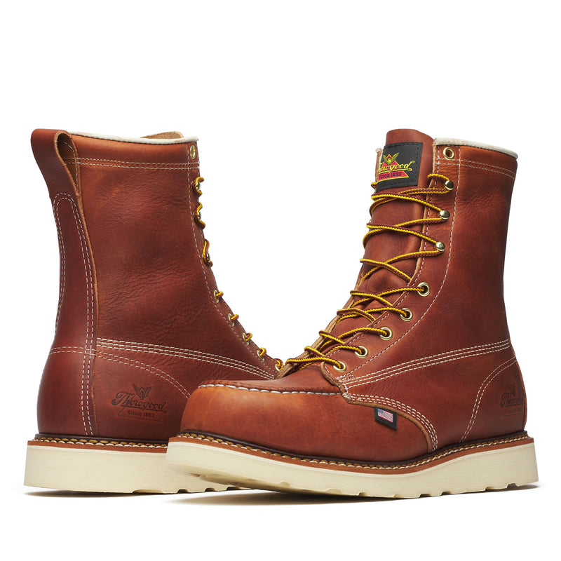 Thorogood Men's American Heritage 8" Moc Toe MAXWear Wedge™ Safety Toe Boots, 804-4208, Tobacco, view 3 of 8