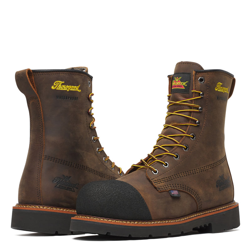 Thorogood Men's Hammerhead 8" Nano Toe Boots, 804-4237, Crazy Horse Brown, view 3 of 6