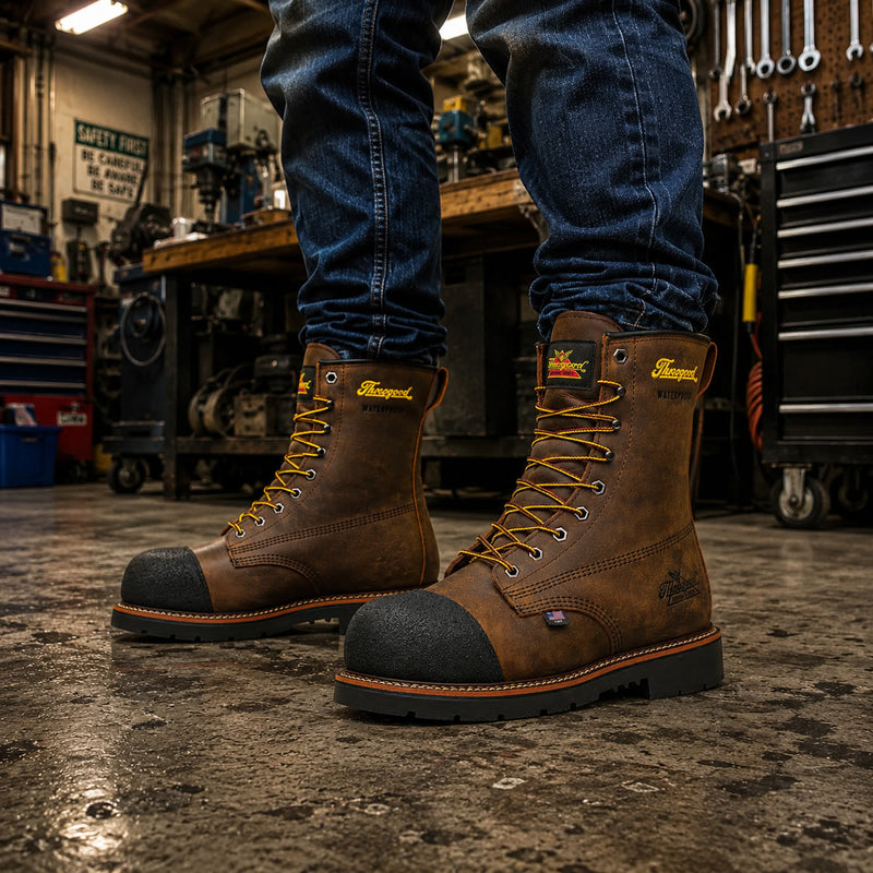 Thorogood Men's Hammerhead 8" Nano Toe Boots, 804-4237, Crazy Horse Brown, view 6 of 6