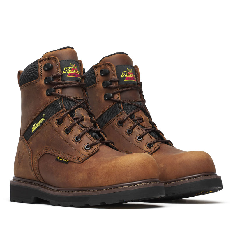 Thorogood Men's Jobsite Series 8" Waterproof Safety Toe Boots, 804-4243, Crazy Horse Brown